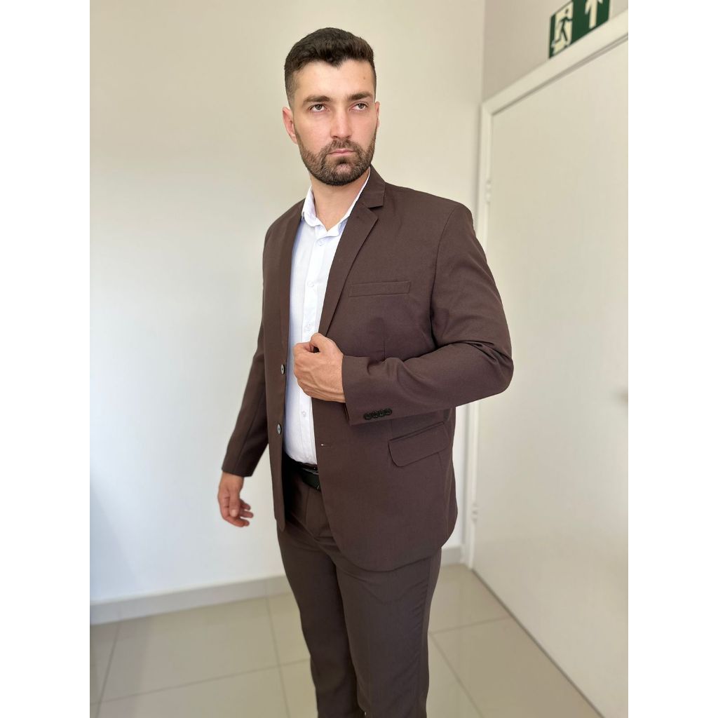 Terno luxo Branco e Marrom