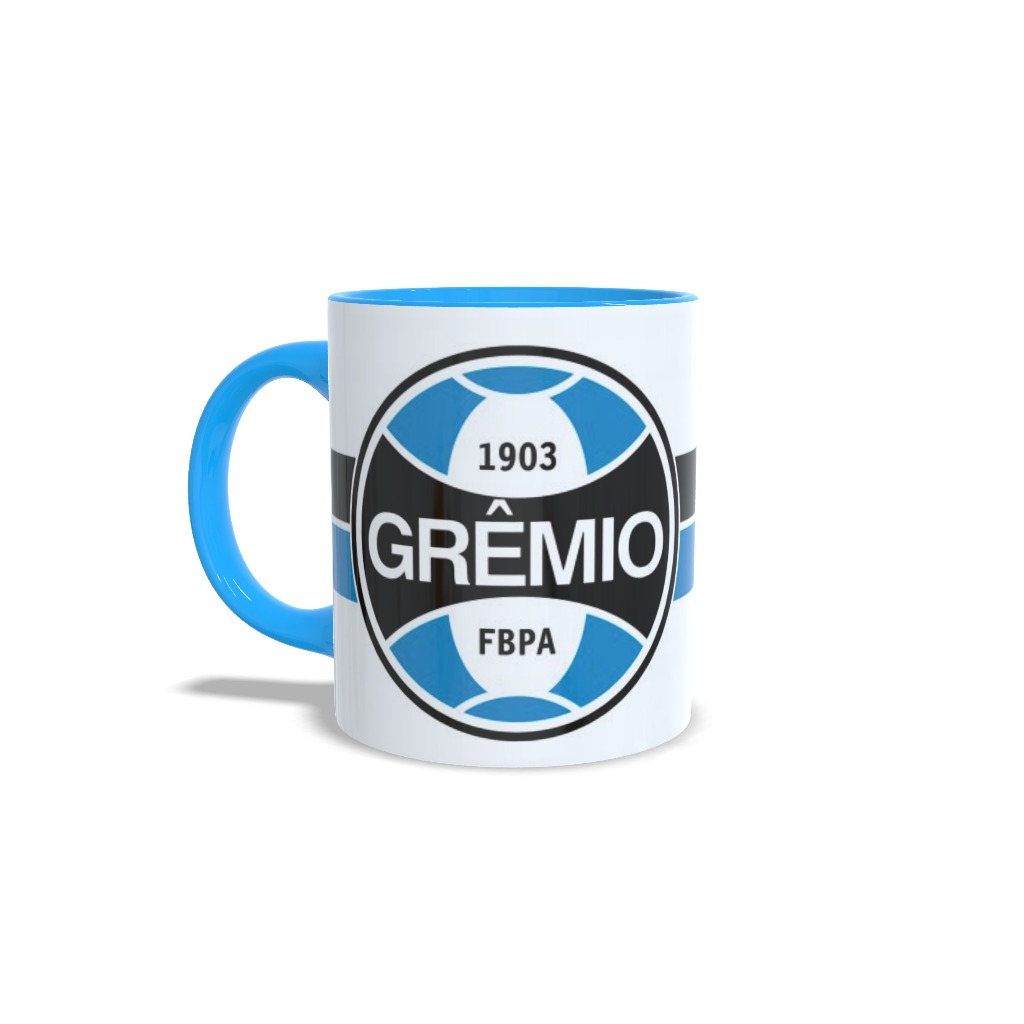 Caneca Grêmio time esporte futebol azul e branca