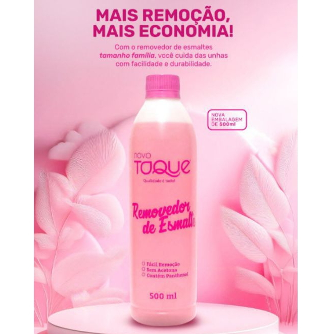 Removedor de esmaltes profissional 500 ML (sem acetona) Novo Toque.