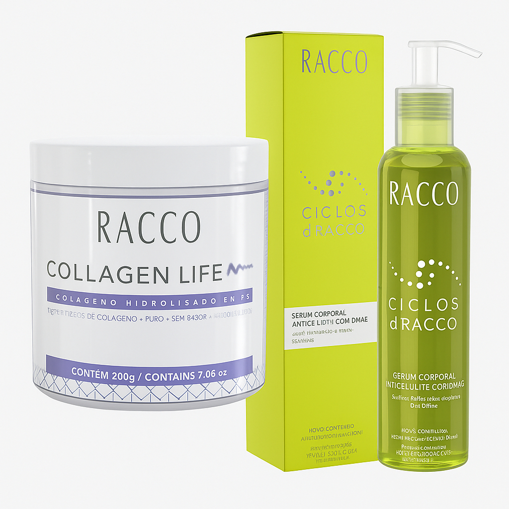 kit para evitar celulite e fortalecer o bumbum racco