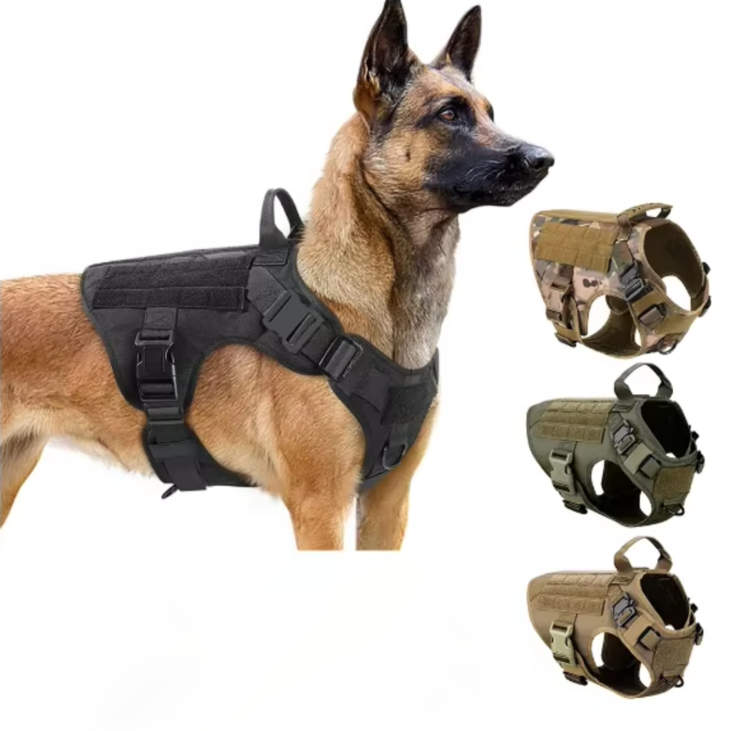 Colete Peitoral Tático Para Pet Cães Cachorro Treinamento Passeio Preto Verde Marrom