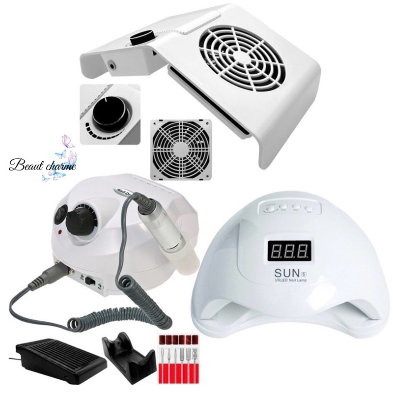 Kit Unha Lixa Lixadeira Motor Porquinho + Cabine Su 5 48w + Aspirador Sugador Coletor De Po Manicure Unha Gel Acrigel em Oferta na Shopee