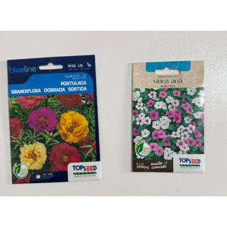 SEMENTES DE VINCÃ ANÃO VINCA SORTUIDA + SEMENTES DE PORTULACA VARIADAS em Oferta na Shopee