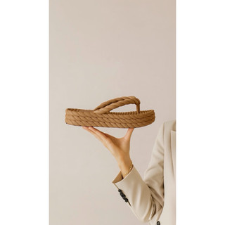 Papete Feminina Plataforma Trançada Sandália Conforto Sola Grossa Leve Estilo Moderno Chinelo Ortopedico Verão, Praia...