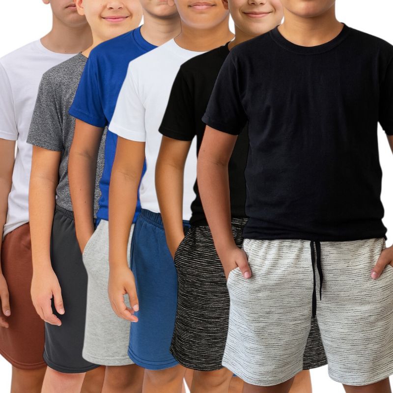 kit Infantil e Juvenil  3 e 5 Bermuda Shorts de Moletom Masculino Tamanhos 4 ao 16