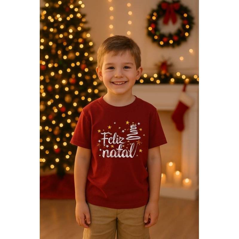 Camiseta vermelha para Natal Camisa de Natal Blusa vermelha Natal Camiseta Natalina Camisa família Natal Adulto Infantil