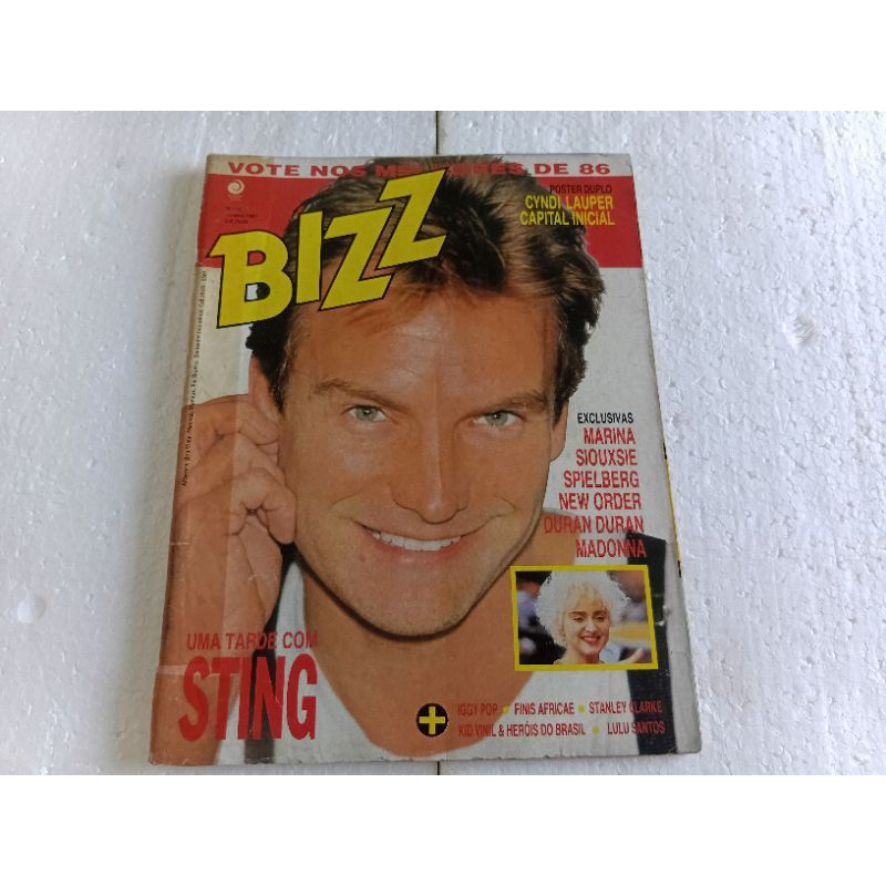 revista bizz número 18 janeiro de 1987 Sting com pôster cindy Lauper / capital inicial