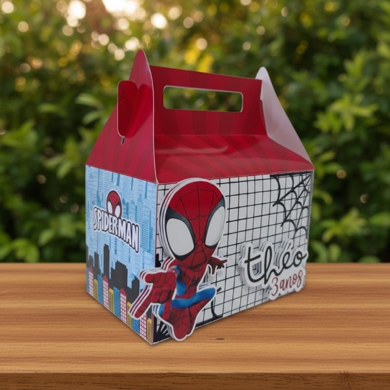 Kit 30 Maleta Personalizada Média Homem Aranha 3D Pague e Monte Maletinha Homem Aranha 3D PAGUE E MONTE Maleta SpiderMan