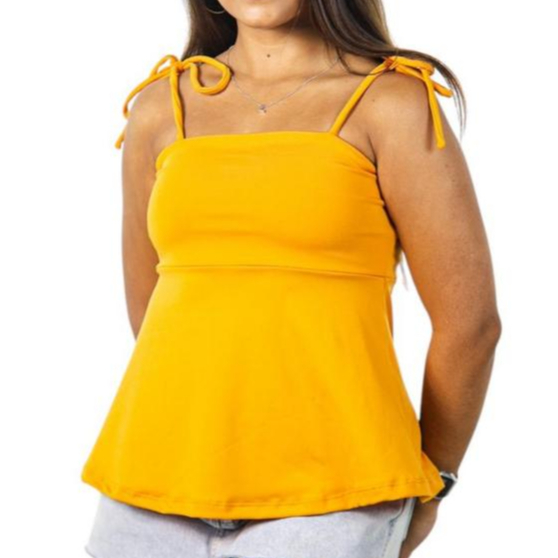 Blusa Bata Feminina Alça Laço Modelagem Soltinha Duplo Suplex Melina