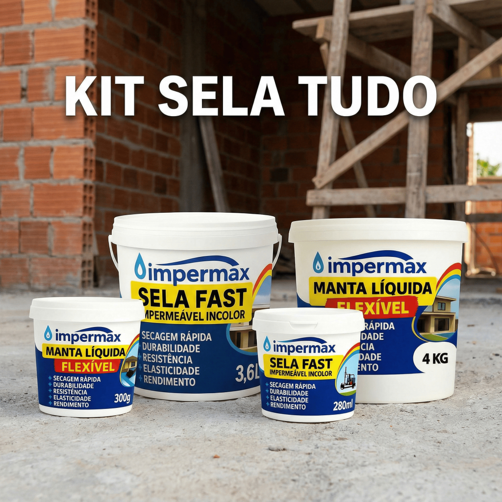 kit Sela tudo Manta Liquida 300g + Sela Fast 280ml ideal para rachaduras - Fácil de aplicar