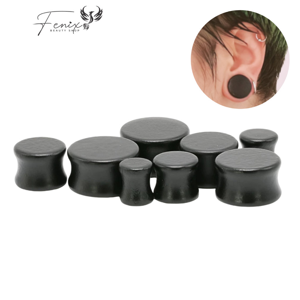 Alargador Expansor de Orelha em Acrílico Plug Preto Piercing Joia em Oferta na Shopee