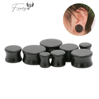 Alargador Expansor de Orelha em Acrílico Plug Preto Piercing Joia em Oferta na Shopee