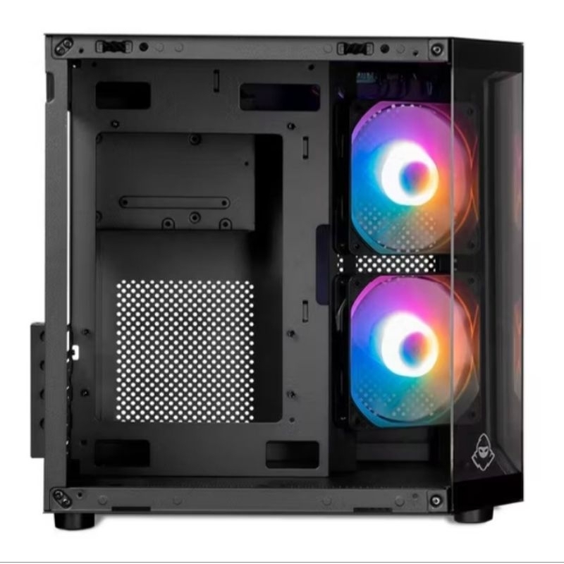 Gabinete Gamer Mancer CV700M, Mini-Tower, Lateral de Vidro, Com 2 Fans, Preto, MCR-CV700M-BK-2F