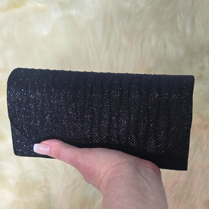 Bolsa Feminina Clutch Festa Brilho Gliter Carteira De Mão Luxo Casamento Alça Transversal Corrente Social Formatura