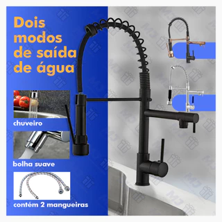 Torneira Cozinha Gourmet Monocomando Com Spray Extensor