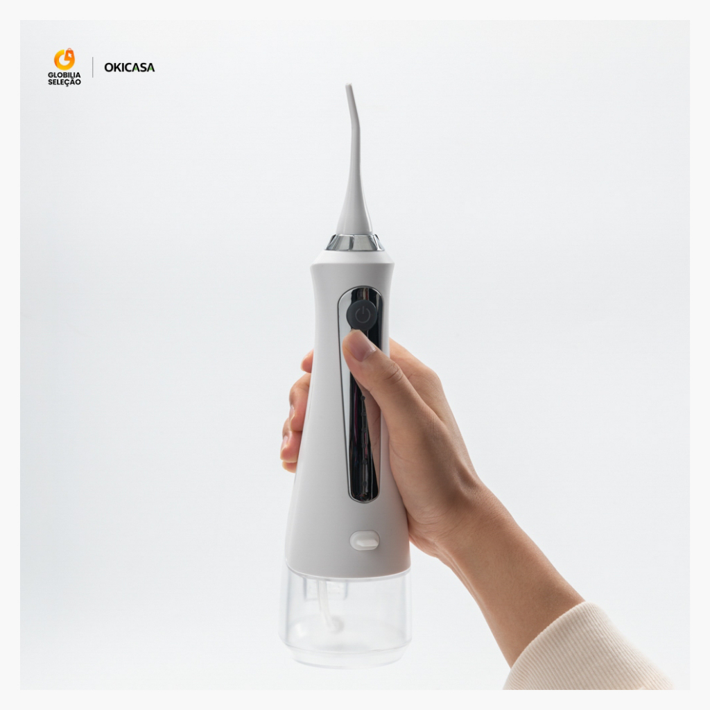 Irrigador Oral Fio Dental 230ml Recarregável Portatil com 5 Modos DIY E Dicas Para família ou viagem FLD1116