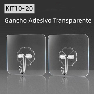 Ganchos Autoadesivos Adesivo Instalação Sem Pregos e Ajuste Fácil Cozinha Gancho Adesivo Parede Transparente