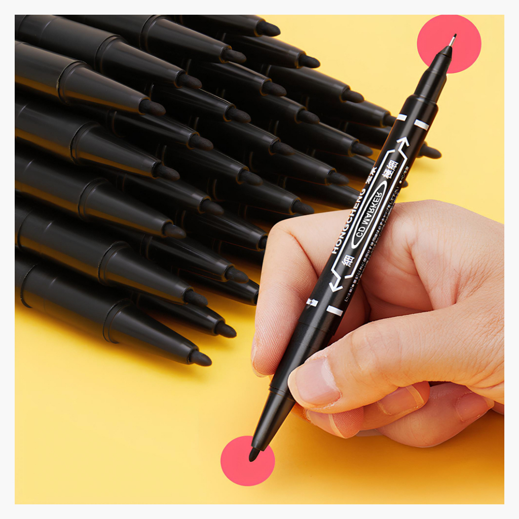 KIT 10 Peças Caneta Marcadora com Ponta Dupla marcadores Para Desenho Marcador para Delinear Linhas de Art Supplies
