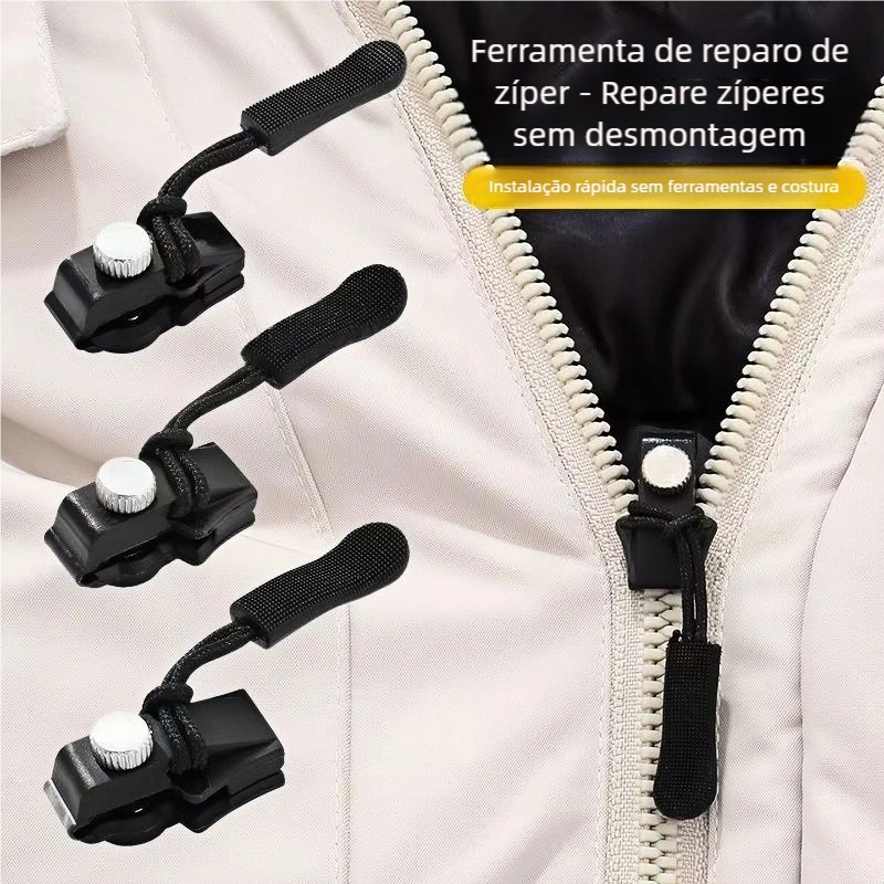 3/10pcs Zipper Reparo Instantâneo Destacável Reparador De Zíper Artefato De Removível