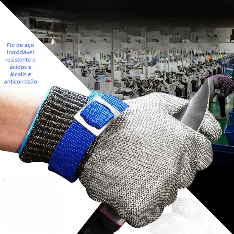 Luva de Segurança em Aço Inoxidável - Resistente ao Corte para Açougueiro em Oferta na Shopee