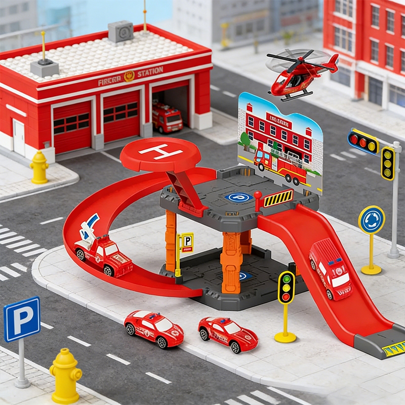 Brinquedo Pista Estacionamento/Garagem Com Carro + Acessórios 25 Peças - Versão atualizada