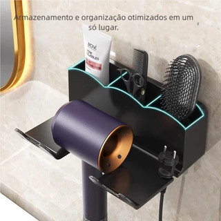 Novo Suporte Sem Perfurar - Para Secador de Cabelo de Parede! 16x6.5x11cm