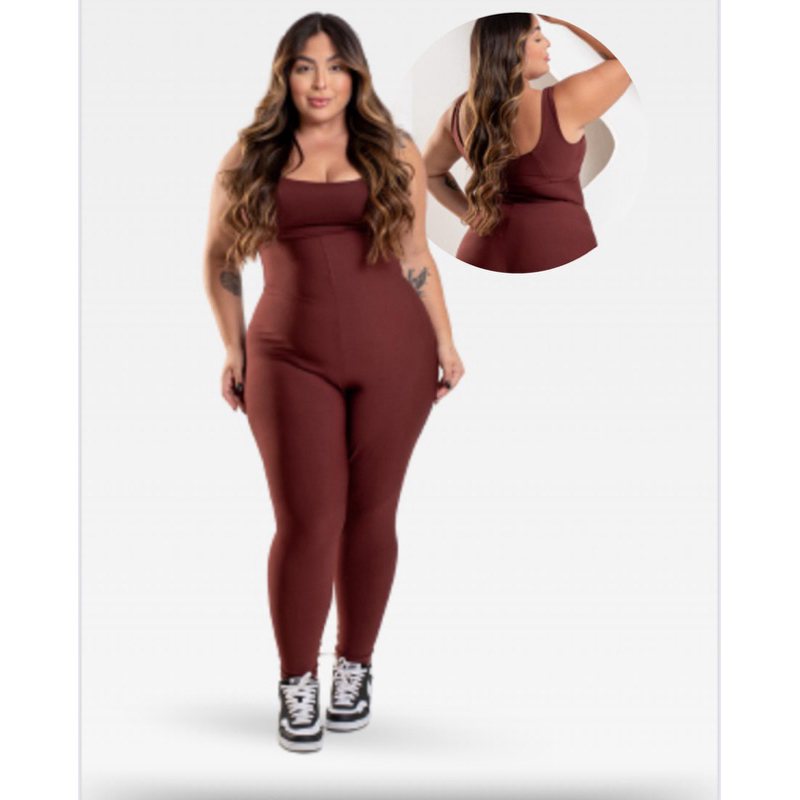 PLUS  SIZE MACACÃO LONGO ZERO TRANSPARENCIA  PARA ACADEMIA  FITNESS PREMIUM COM BOJO REMOVIVELRFRR