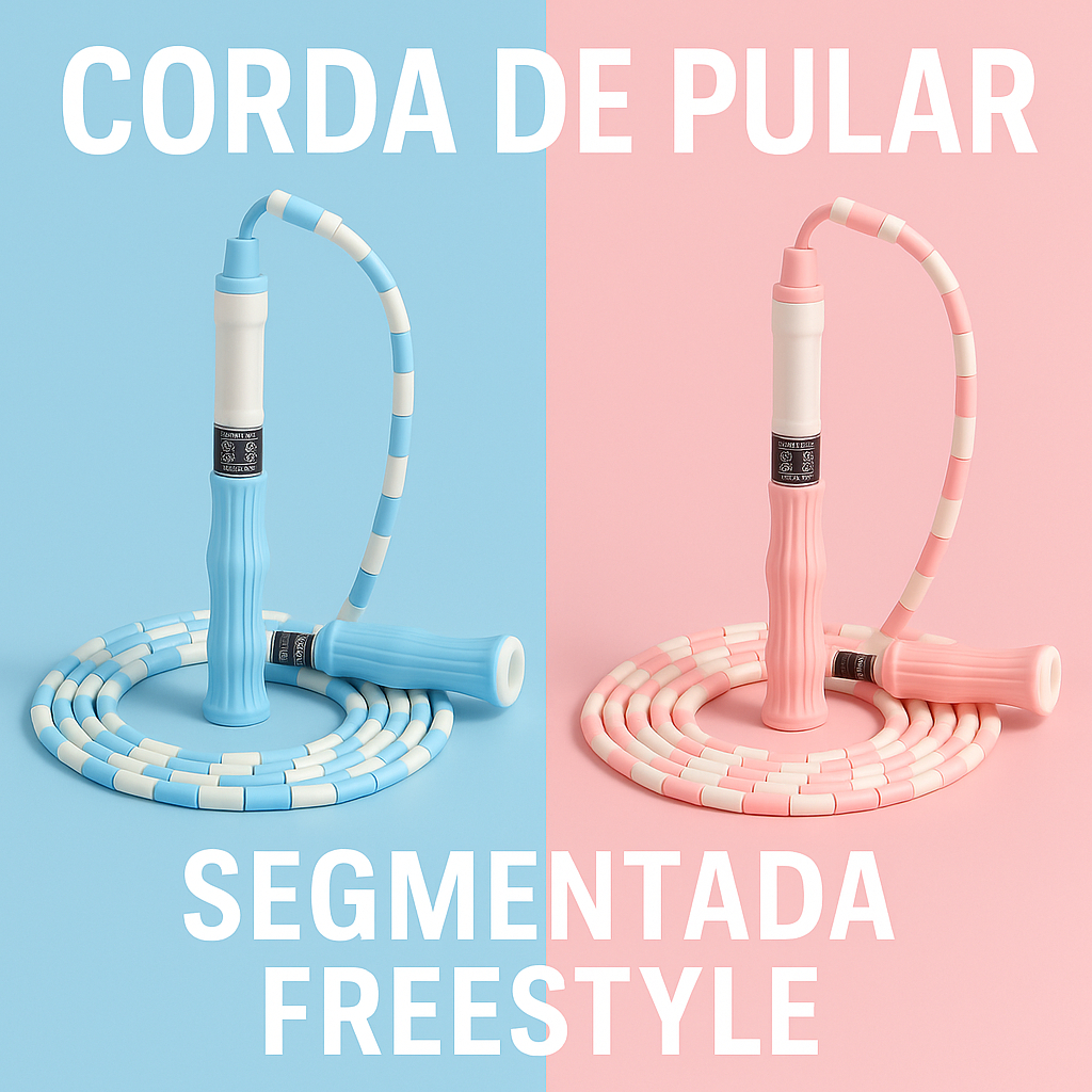 CORDA DE PULAR SEGMENTADA AJUSTÁVEL MACIA 2,8m BAMBU NÃO ENROLA ADULTO INFANTIL FITNESS ACADEMIA  MIÇANGAS EMBORRACHADAS