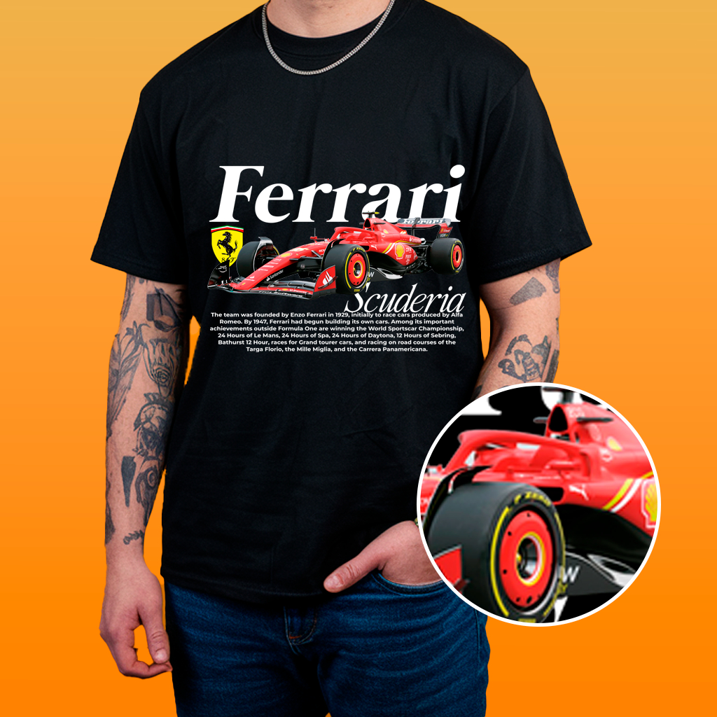 Camisa Estampa de Carro - Ferrari 11 Algodão 30.1