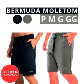 Bermuda Moletom Masculina Preta e Verde Com Cordão M22-CP2 em Oferta na Shopee