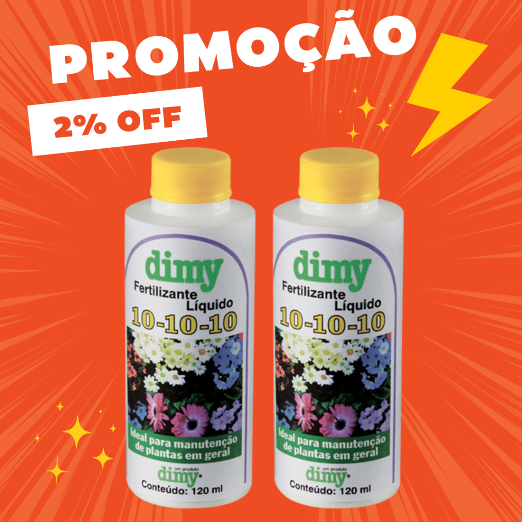 Kit 2 Fertilizante Adubo Liquido NPK 10-10-10 Dimy - Rende 24 LITROS
