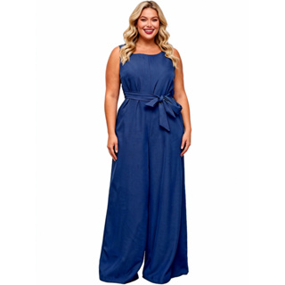 STYLE FASHION Macacão Pantalona Tem G1 G2 G3 Elegante de luis tiwll  Pernas largas e Bolsos Discretos em Oferta na Shopee