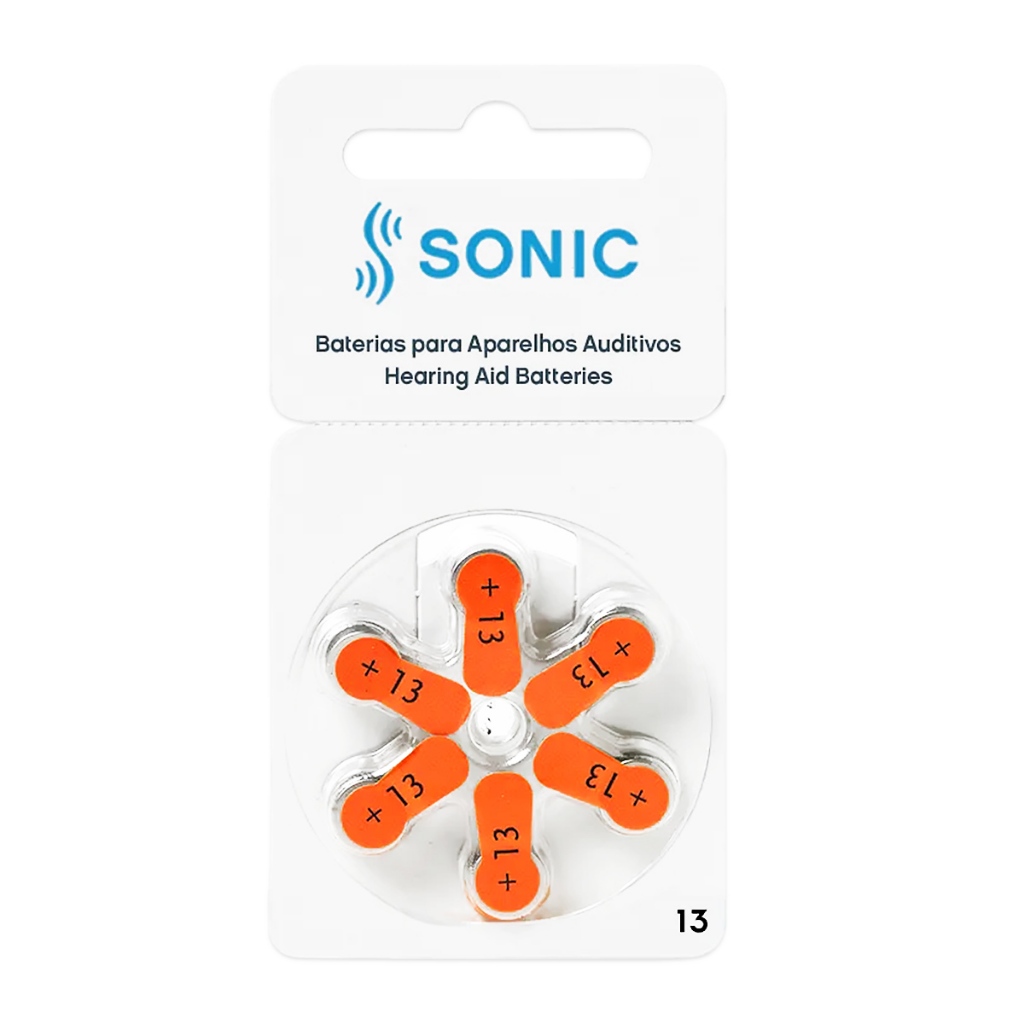 6 Pilhas Baterias Aparelho Auditivo 13 Pr48 - Sonic