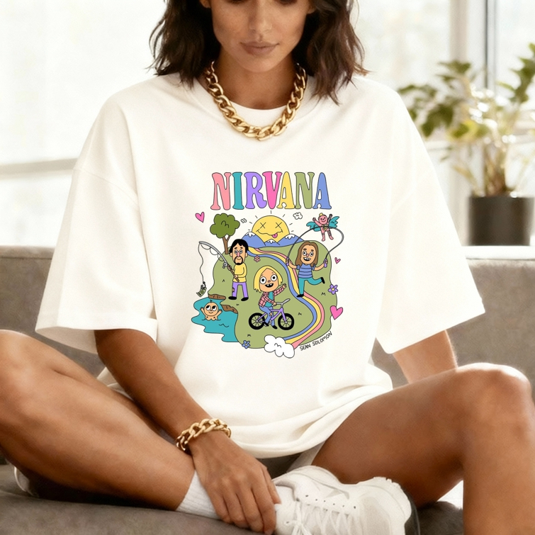Camiseta Blusa tshirt oversized 100% algodão unissex lançamento tendençia Bandas musicais, Nirvana.