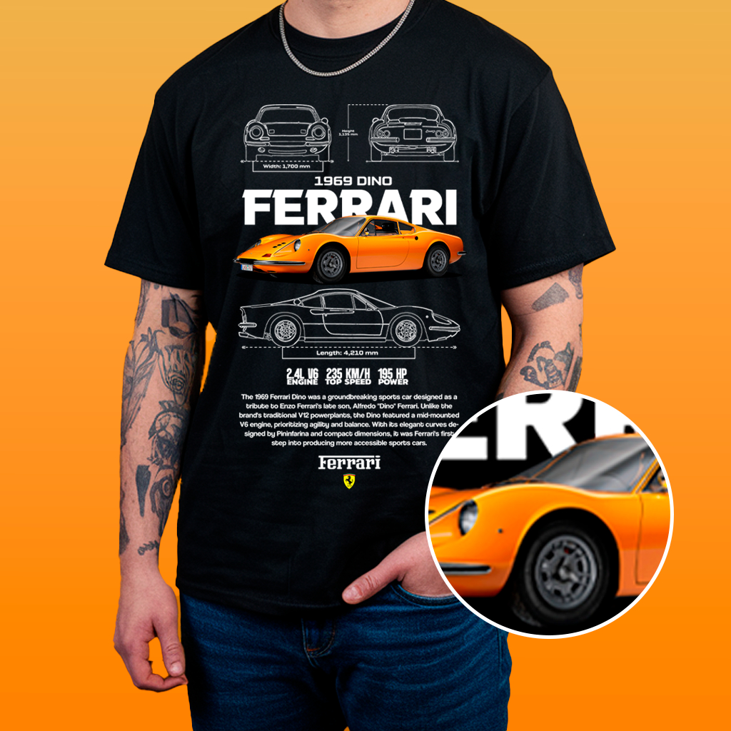 Camisa Estampa de Carro - Ferrari 13 Algodão 30.1