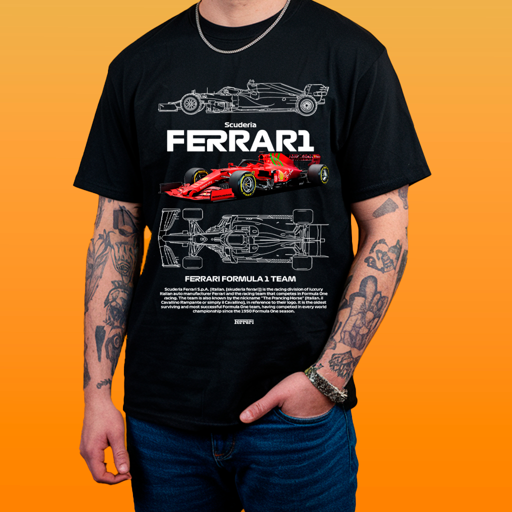 Camisa Estampa de Carro - Ferrari 14 Algodão 30.1