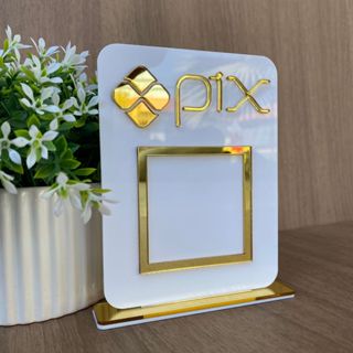 Placa Pix Acrílico com Suporte – Para Balcão | Pagamento QR Code Moderno em Oferta na Shopee