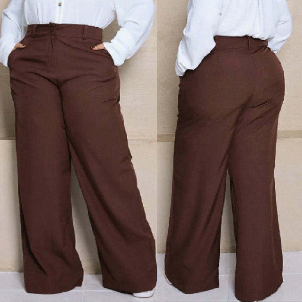 Calça Pantalona Alfaiataria Plus Size feminina Elegante confortável