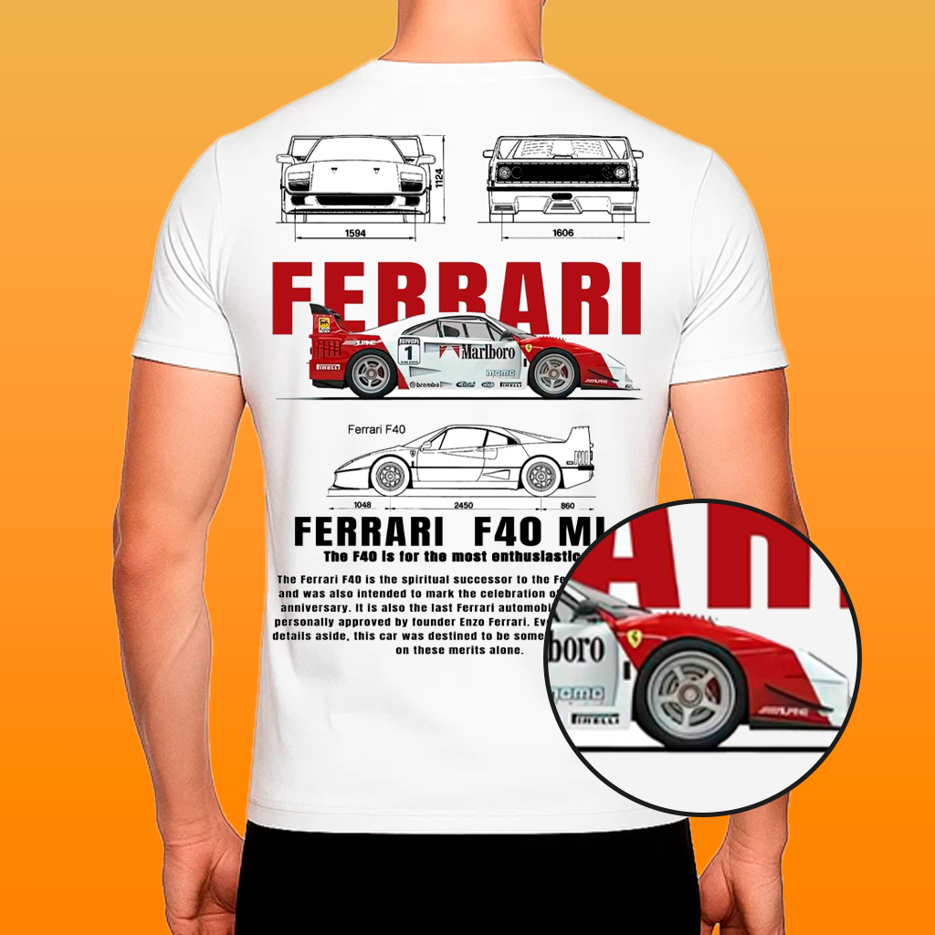 Camisa Estampa de Carro - Ferrari 16 Algodão 30.1