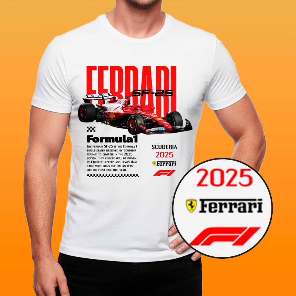 Camisa Estampa de Carro - Ferrari 15 Algodão 30.1