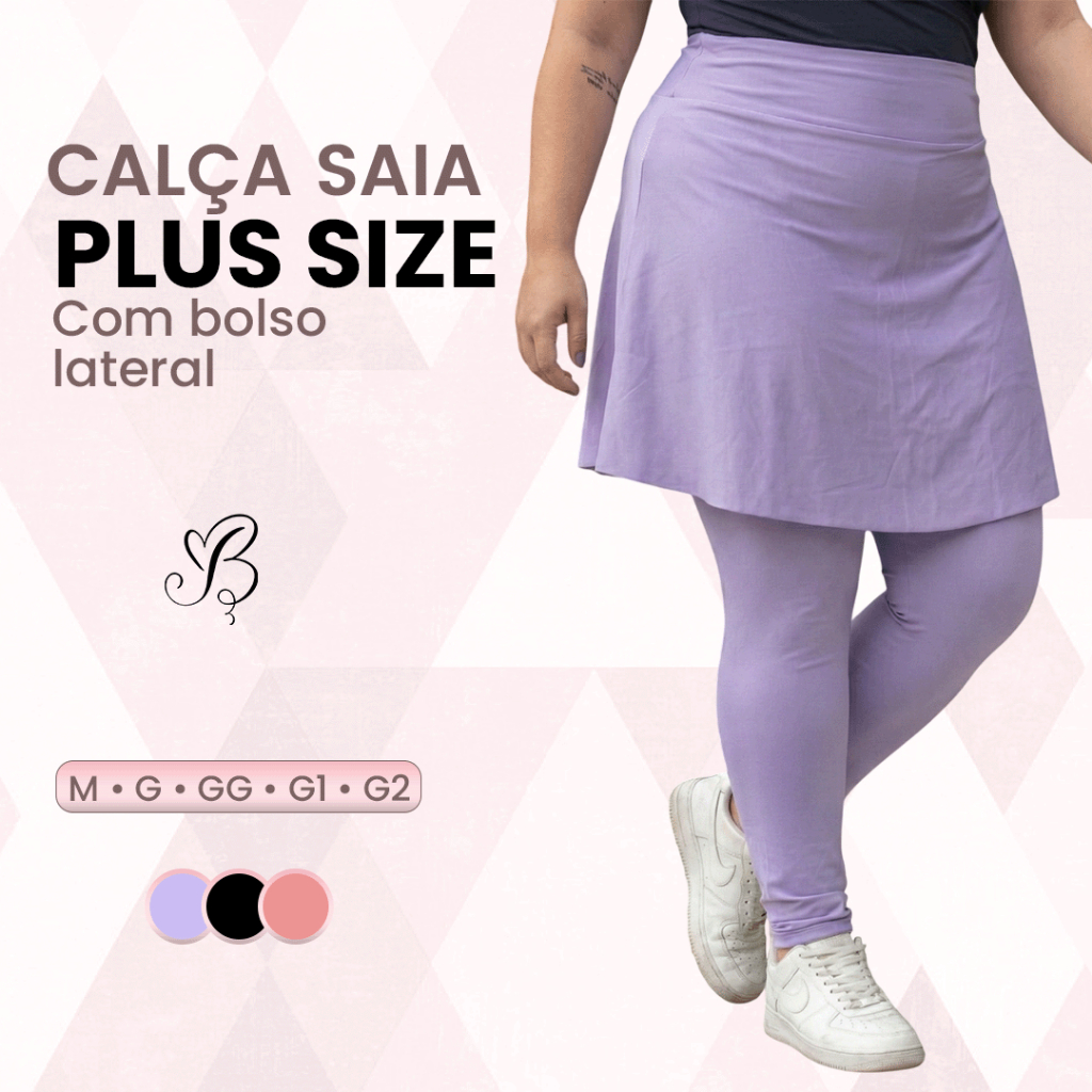 Calça Saia Fitness Moda Evangélica Com Bolso Treinos Moda Modesta Cristã Plus Size