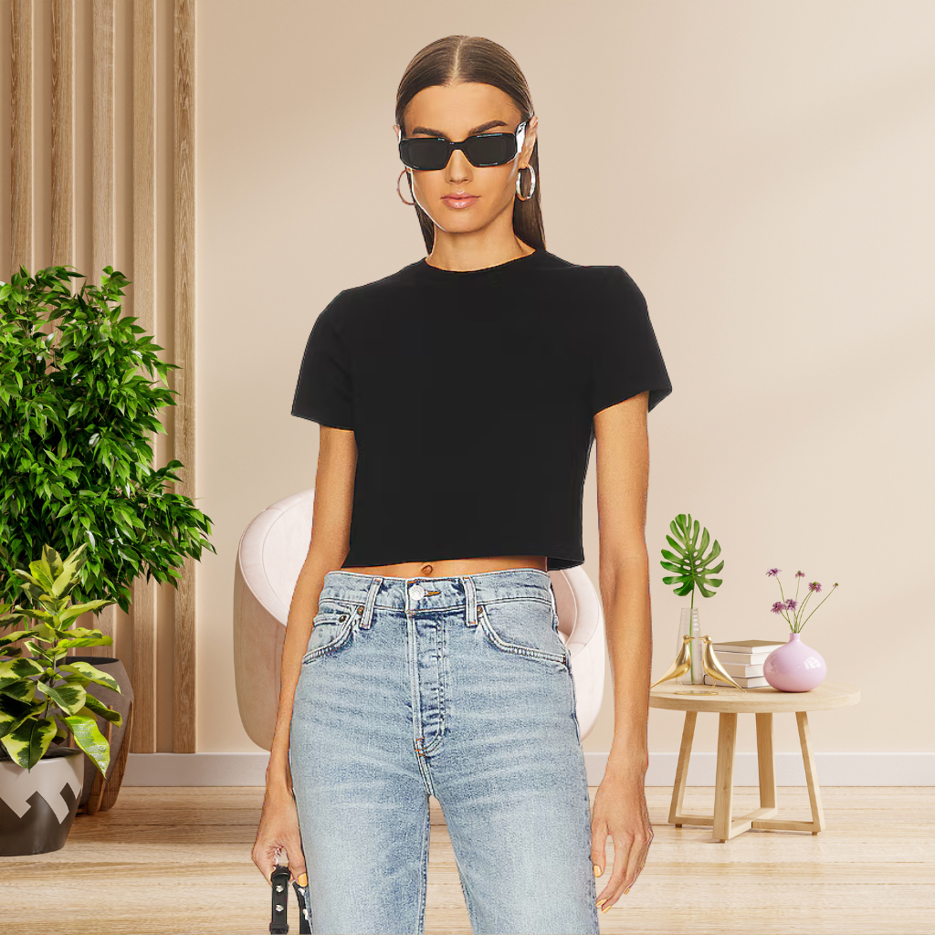 Cropped Feminino Básico Manga curta Baby Tee Blusinha Promoção