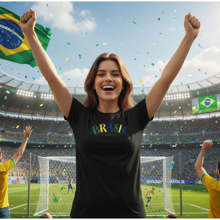 Camiseta Brasil 2026  Futebol Torcida  Camiseta Temática Copa Do Mundo