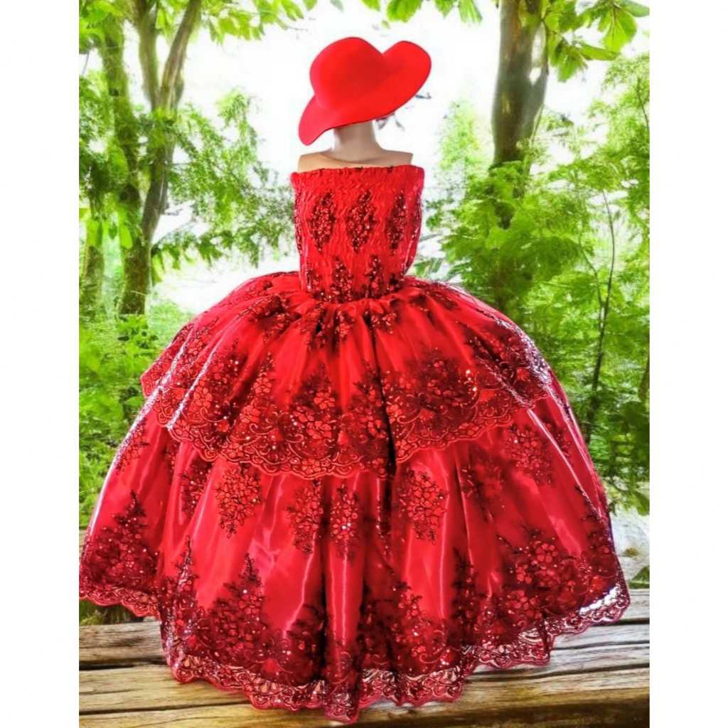 POMBOGIRA VERMELHO COM PRETO - SAIA COM BLUSA - POMBOGIRA LUXO  UMBANDA, QUIMBANDA, CANDOMBLÉ