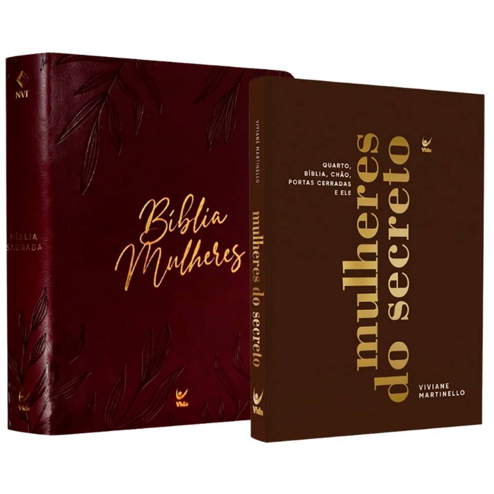 Kit Mulheres do Secreto + Bíblia Mulheres Folhas Vinho NVT Viviane Martinello em Oferta na Shopee
