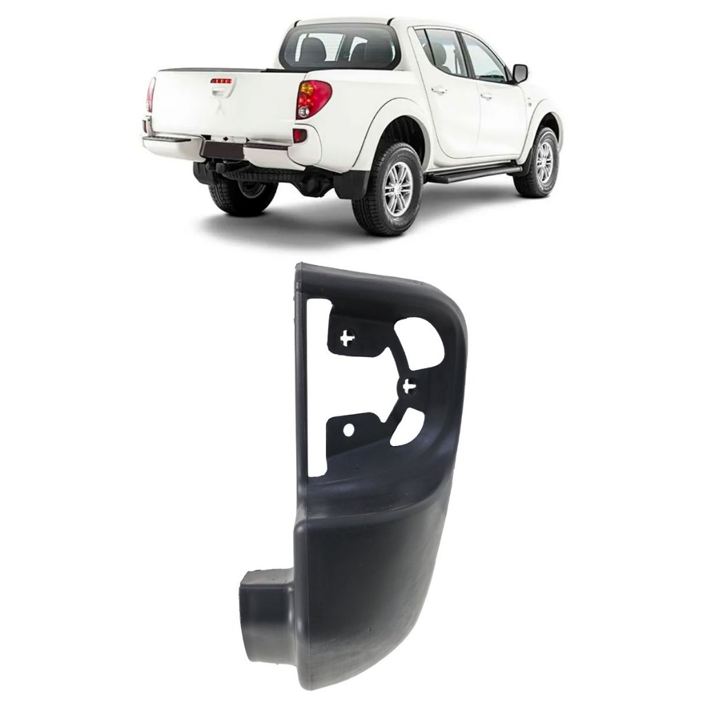 Ponteira Parachoque Traseiro L200 Triton 2007 2008 2009 2010 2011 2012 2013 A 2017 Preto Liso em Oferta na Shopee