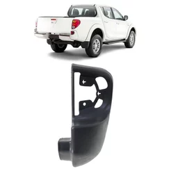 Ponteira Parachoque Traseiro L200 Triton 2007 2008 2009 2010 2011 2012 2013 A 2017 Preto Liso