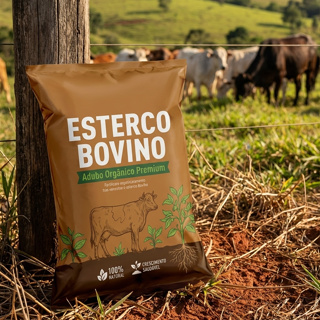 Esterco Bovino Orgânico MISTO 15KG - 30LITROS – Adubo Natural para Vasos, Hortas e Jardins em Oferta na Shopee