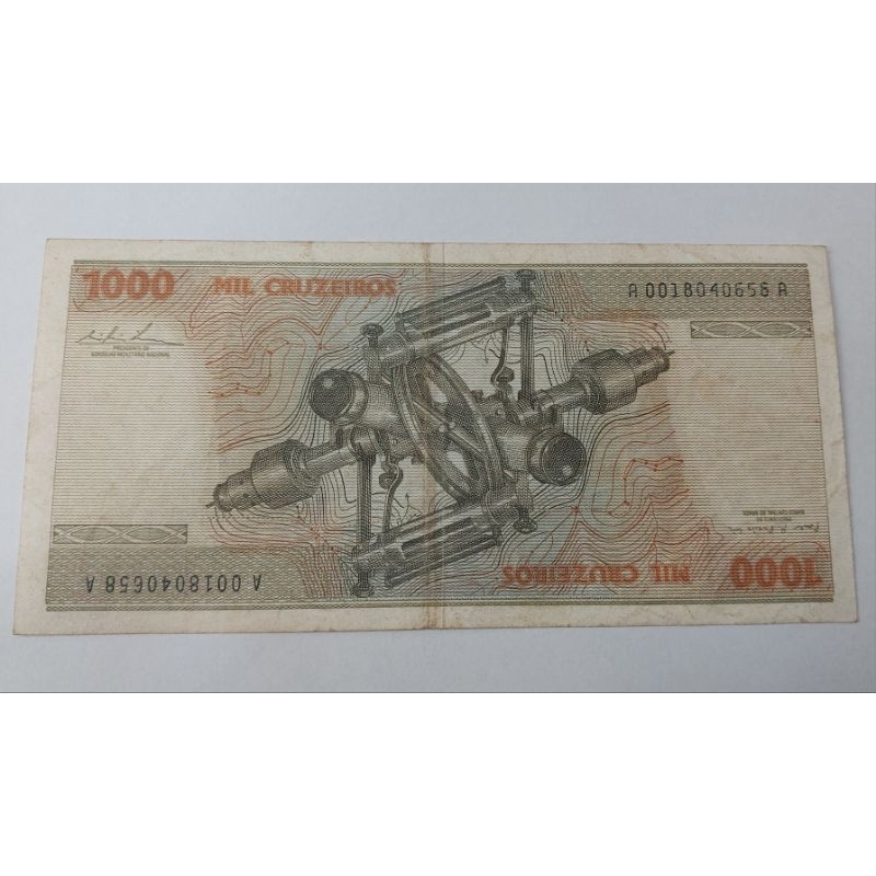 Cédula Brasil 1000 Cruzeiros cabeção 1978