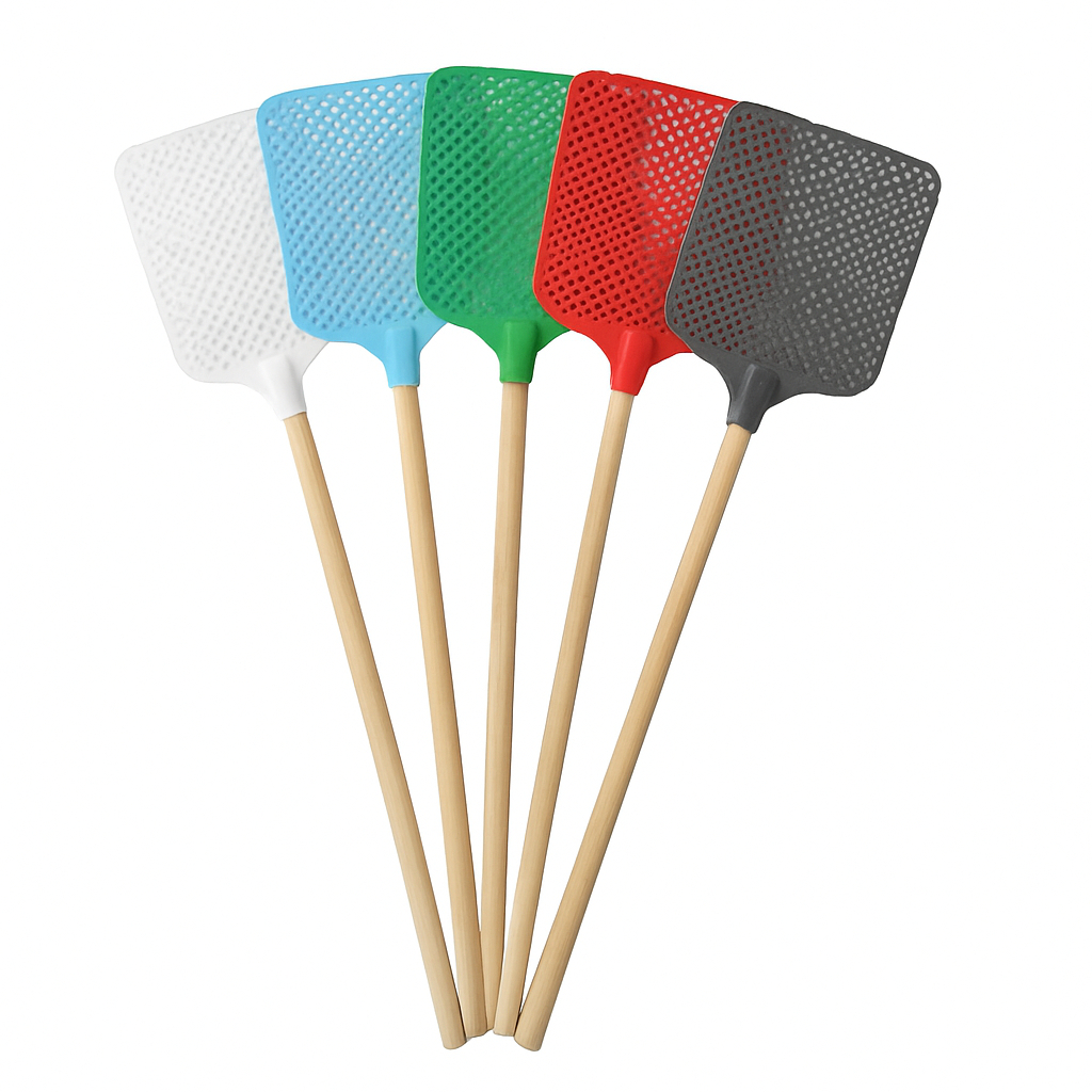 Kit Mata Mosca 5 ou 10 Unidades Manual Grande com Cabo de Madeira Prático P/ Inseto Mosquito em Oferta na Shopee